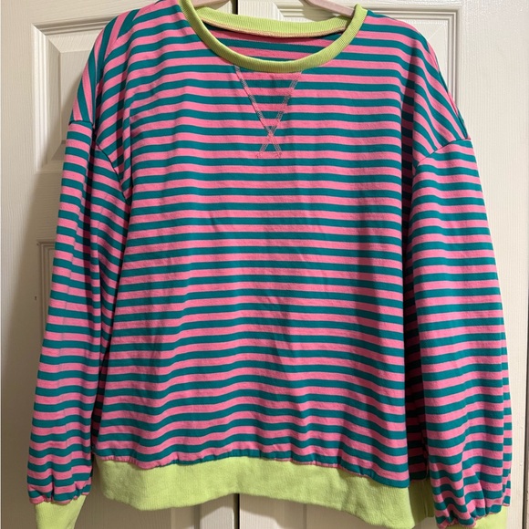 Striped Pink and Green Free People Dupe - Picture 1 of 2